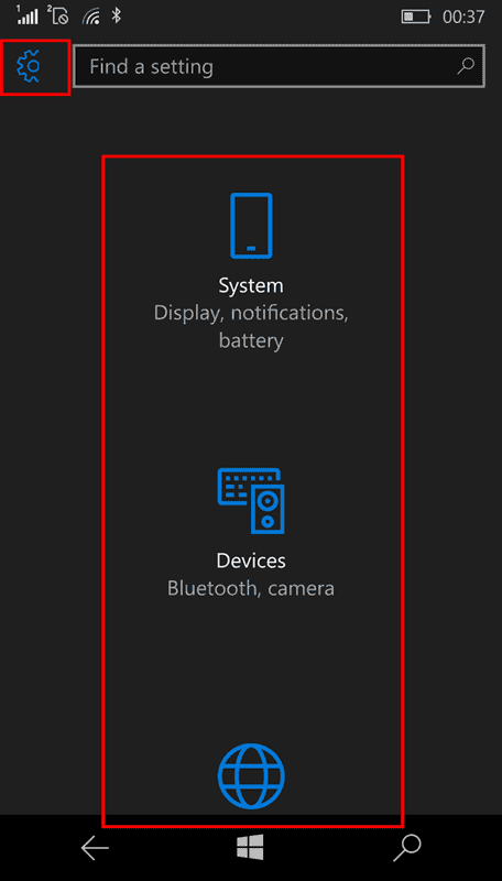lumia 950 broken_settings_view