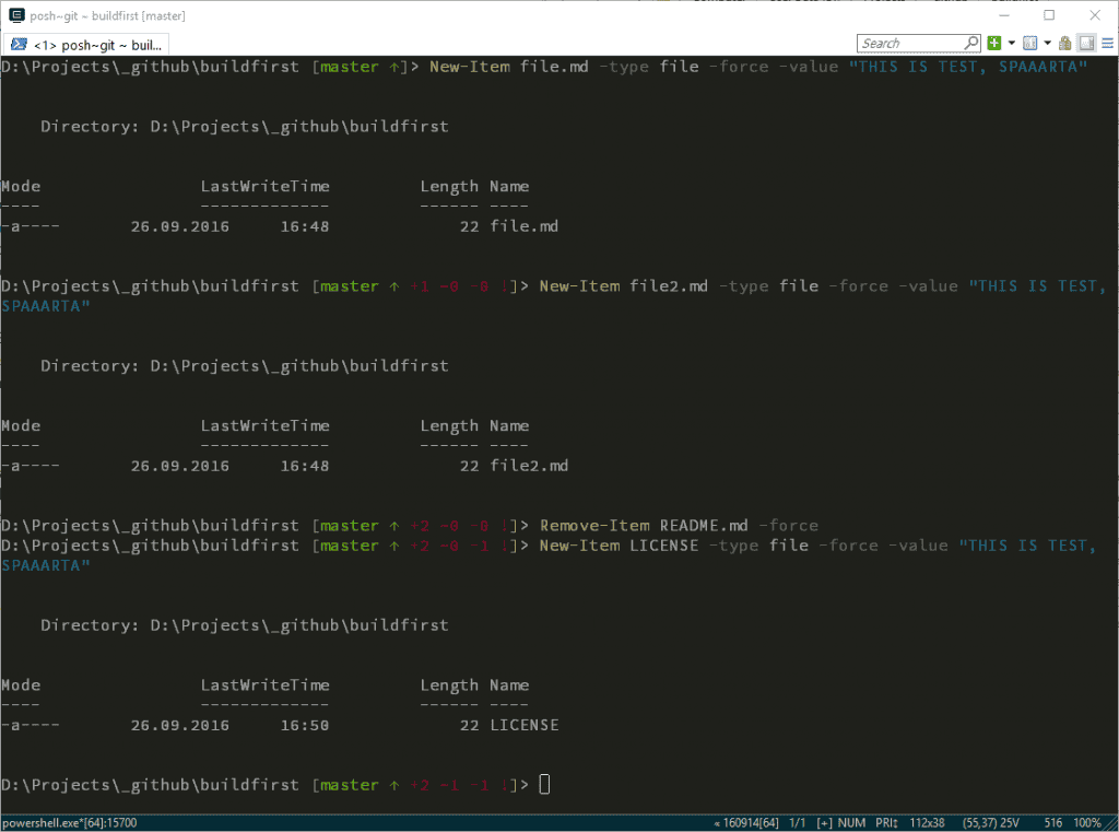 posh-git w akcji