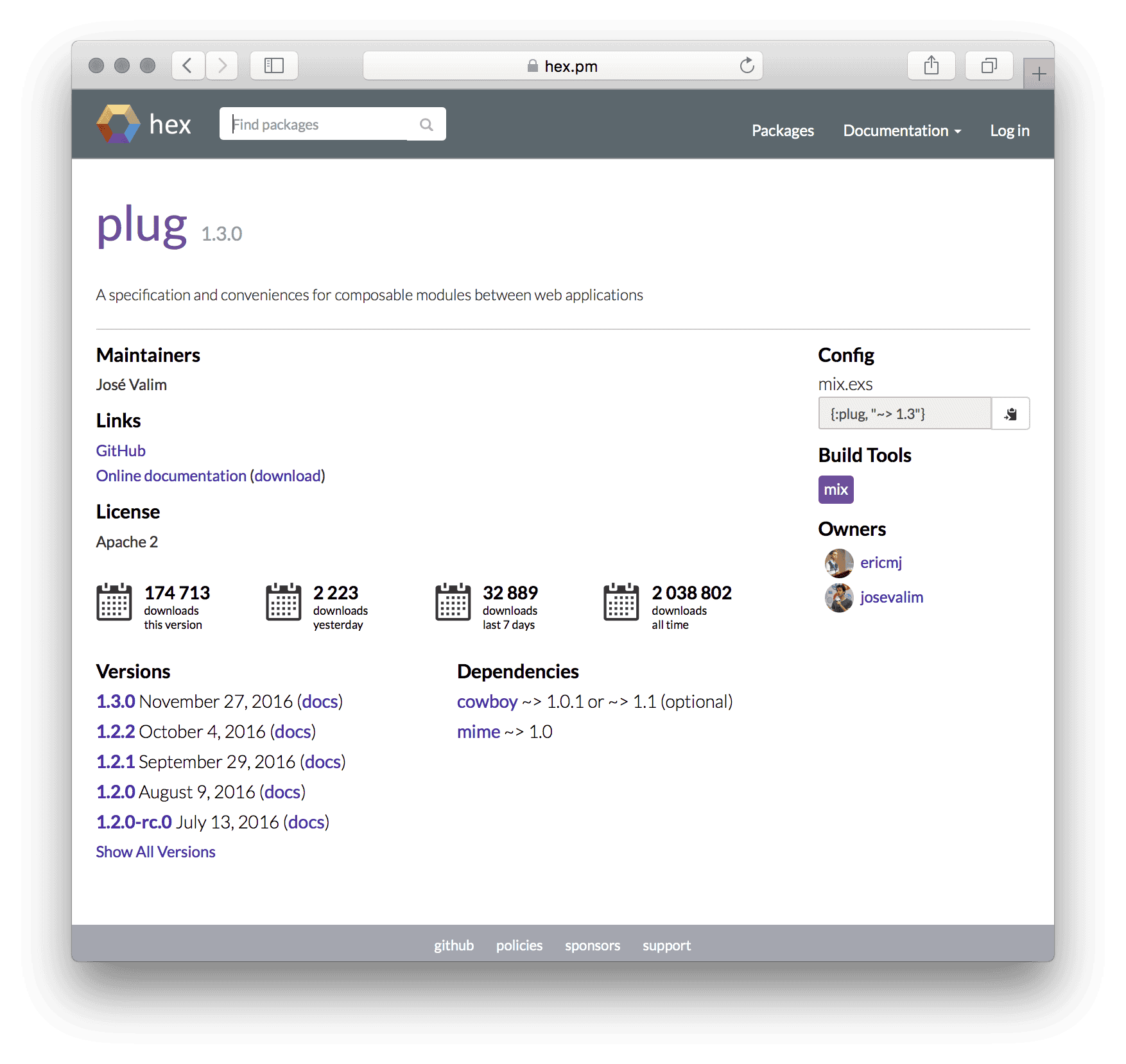HEX - Package Manager for Elixir