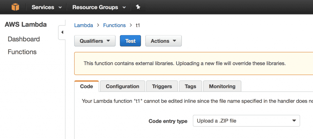 AWS Lambda - Function View