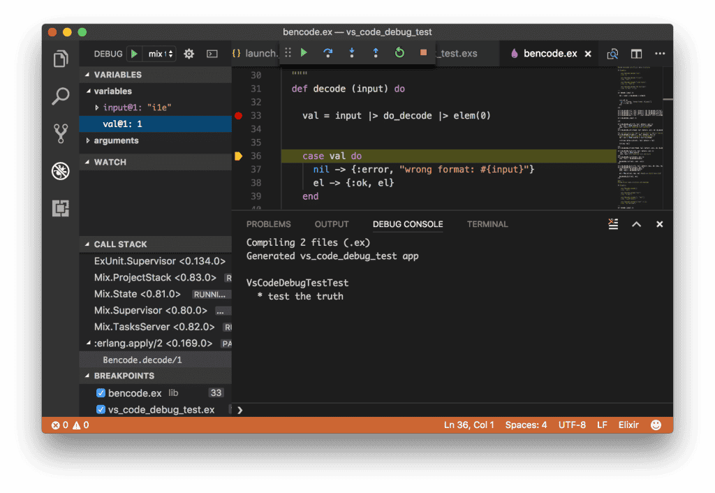 Debuggowanie Elixir z poziomu VS Code