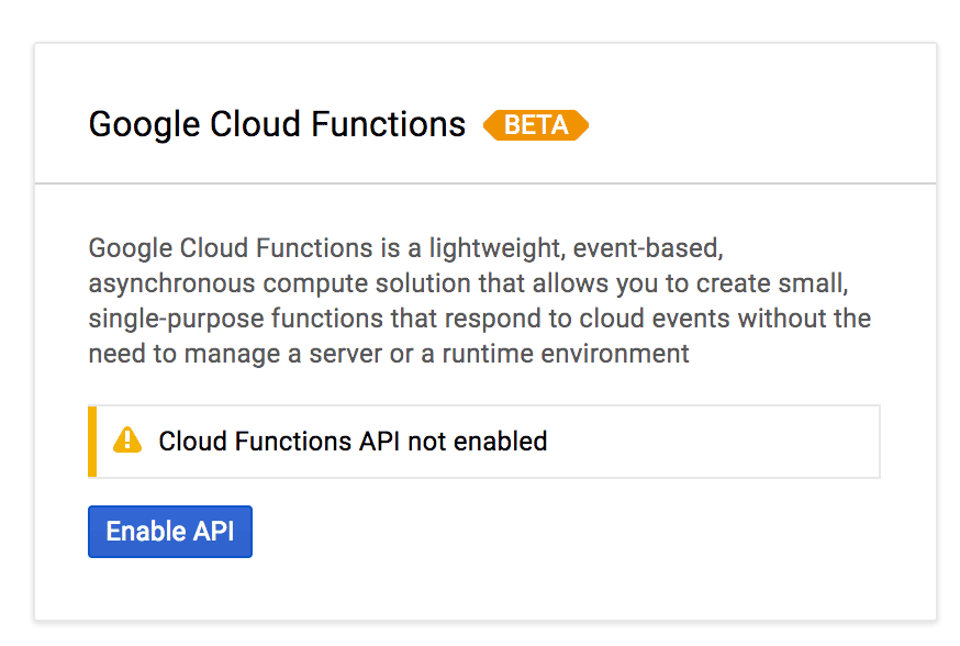 Włączenie usługi Cloud Functions API